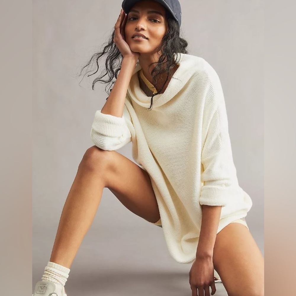 FREE PEOPLE Ottoman Slouchy Tunic Sweater White